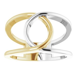 14K White & Yellow Interlocking Loop Ring - BN & CO JEWELRY