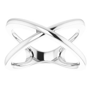 14K White Criss-Cross Ring Size 7 - BN & CO JEWELRY