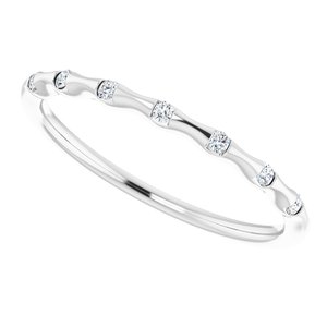 14K White .06 CTW Diamond Stackable Ring - BN & CO JEWELRY