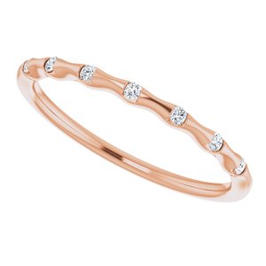 14K Rose .06 CTW Diamond Stackable Ring - BN & CO JEWELRY