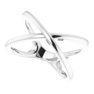 14K White Criss-Cross Ring Size 7 - BN & CO JEWELRY