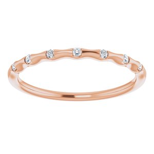 14K Rose .06 CTW Diamond Stackable Ring - BN & CO JEWELRY