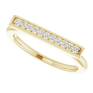14K Yellow 1/10 CTW Natural Diamond Bar Ring - BN & CO JEWELRY