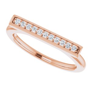 14K Rose 1/10 CTW Natural Diamond Bar Ring - BN & CO JEWELRY