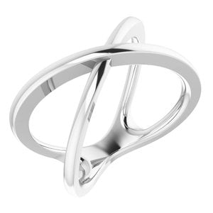 14K White Criss-Cross Ring Size 7 - BN & CO JEWELRY