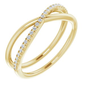 14K Yellow 1/8 CTW Natural Diamond Criss-Cross Ring - BN & CO JEWELRY