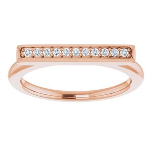 14K Rose 1/10 CTW Natural Diamond Bar Ring - BN & CO JEWELRY