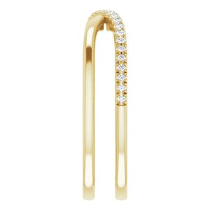 14K Yellow 1/8 CTW Natural Diamond Criss-Cross Ring - BN & CO JEWELRY