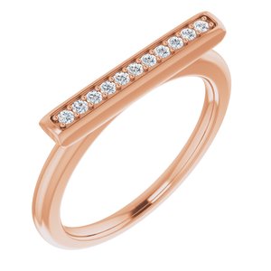 14K Rose 1/10 CTW Natural Diamond Bar Ring - BN & CO JEWELRY