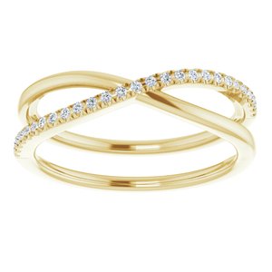 14K Yellow 1/8 CTW Natural Diamond Criss-Cross Ring - BN & CO JEWELRY