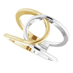 14K White & Yellow Interlocking Loop Ring - BN & CO JEWELRY