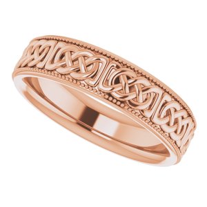 14K Rose 6 mm Celtic-Inspired Band Size 11 - BN & CO JEWELRY