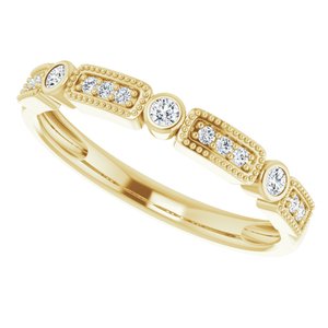 14K Yellow 1/10 CTW Natural Diamond Stackable Ring - BN & CO JEWELRY