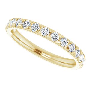 14K Yellow 3/4 CTW Natural Diamond French-Set Anniversary Band - BN & CO JEWELRY