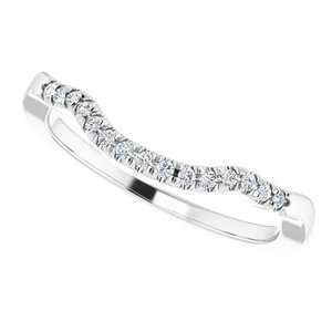 Platinum .08 CTW Diamond Matching Band for 5.5 mm Square Ring - BN & CO JEWELRY