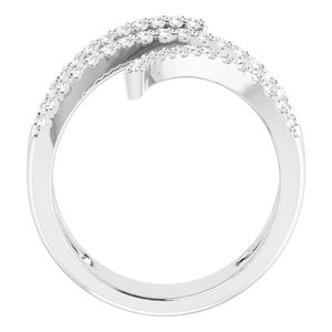 14K White 1/2 CTW Natural Diamond Spiral Wrap Ring - BN & CO JEWELRY