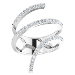 14K White 1/2 CTW Natural Diamond Spiral Wrap Ring - BN & CO JEWELRY