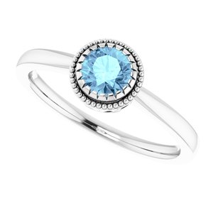 14K White Natural Aquamarine Ring - BN & CO JEWELRY