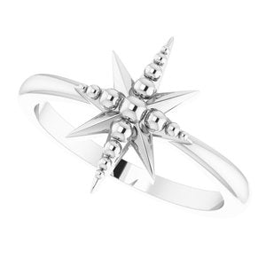 Sterling Silver Beaded Star Ring - BN & CO JEWELRY