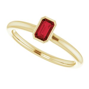 14K Yellow Natural Mozambique Garnet Stackable Ring - BN & CO JEWELRY