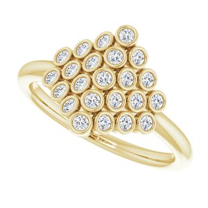 14K Yellow 1/3 CTW Diamond Bezel-Set Cluster Ring - BN & CO JEWELRY
