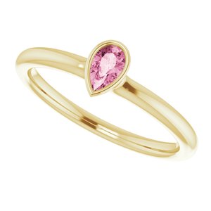 14K Yellow Natural Pink Tourmaline Stackable Ring - BN & CO JEWELRY