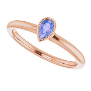 14K Rose Natural Tanzanite Stackable Ring - BN & CO JEWELRY