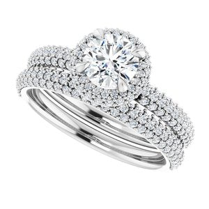 14K White 5.8 mm Round Halo-Style Engagement Ring - BN & CO JEWELRY