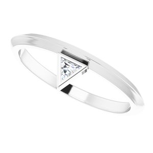 14K White .06 CT Diamond Stackable Ring - BN & CO JEWELRY