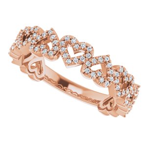 14K Rose 1/3 CTW Diamond Stackable Heart Ring - BN & CO JEWELRY