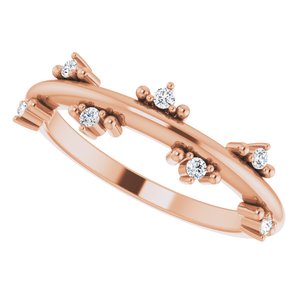 14K Rose 1/10 CTW Diamond Stackable Ring - BN & CO JEWELRY