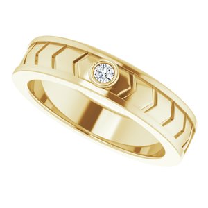 14K Yellow .06 CTW Natural Diamond Design Band - BN & CO JEWELRY