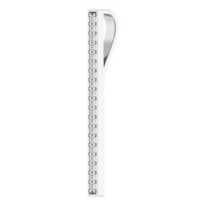 14K White 1/5 CTW Natural Diamond Vertical Bar Pendant - BN & CO JEWELRY
