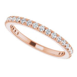 14K Rose 3/8 CTW Natural Diamond French-Set Anniversary Band - BN & CO JEWELRY