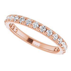 14K Rose 5/8 CTW Natural Diamond French-Set Anniversary Band - BN & CO JEWELRY