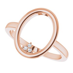 14K Rose .01 CTW Diamond Open Circle Cluster Ring - BN & CO JEWELRY