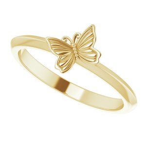 14K Yellow Butterfly Stacking Ring - BN & CO JEWELRY