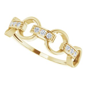 14K Yellow 1/10 CTW Natural Diamond Link Ring - BN & CO JEWELRY
