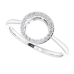 14K White 1/10 CTW Natural Diamond Circle Ring - BN & CO JEWELRY