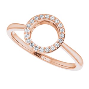 14K Rose 1/10 CTW Natural Diamond Circle Ring - BN & CO JEWELRY
