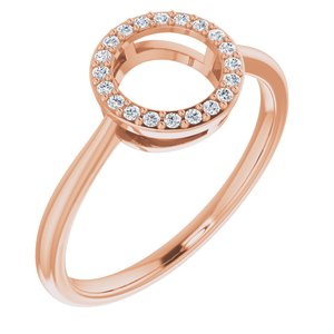 14K Rose 1/10 CTW Natural Diamond Circle Ring - BN & CO JEWELRY