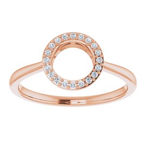 14K Rose 1/10 CTW Natural Diamond Circle Ring - BN & CO JEWELRY