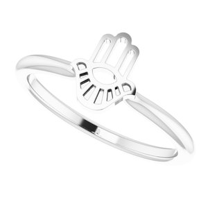 Sterling Silver Hamsa Stackable Ring - BN & CO JEWELRY