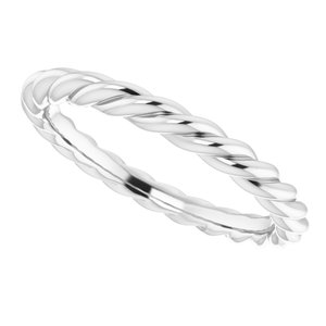 14K White 3 mm Skinny Rope Band Size 7 - BN & CO JEWELRY