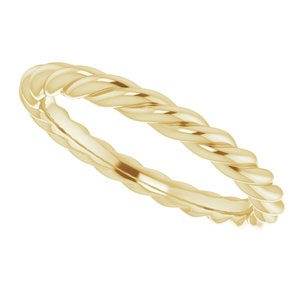 14K Yellow 3 mm Skinny Rope Band Size 7 - BN & CO JEWELRY