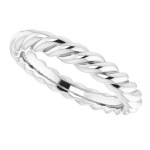 14K White 3 mm Skinny Rope Band Size 5 - BN & CO JEWELRY