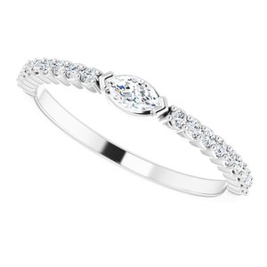 14K White 1/4 CTW Diamond Stackable Ring - BN & CO JEWELRY