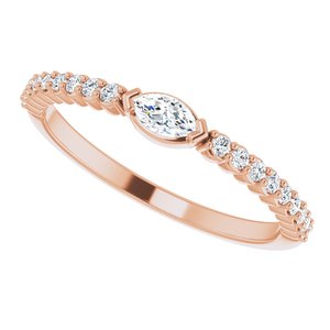 14K Rose 1/4 CTW Diamond Stackable Ring - BN & CO JEWELRY