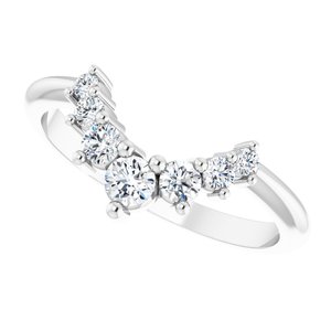 14K White 1/3 CTW Natural Diamond Contour Band - BN & CO JEWELRY