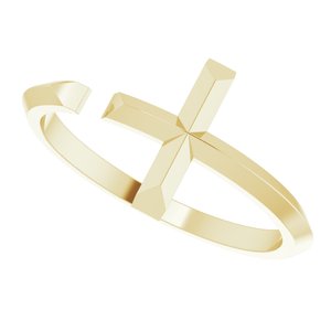 14K Yellow Negative Space Cross Ring - BN & CO JEWELRY